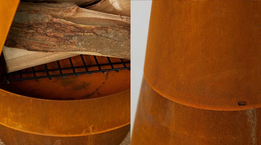weathering steel outside fire place weathering steel outside fire place