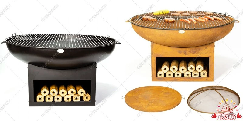 Corten Steel barbeque fire pit Corten Steel barbeque fire pit