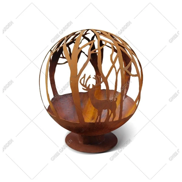 Corten Fireball Corten Steel Fire Pits Fire Sphere