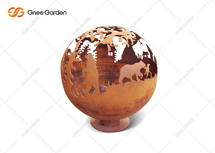 Fire Ball Factory Weathering Steel Globe Fire Pit