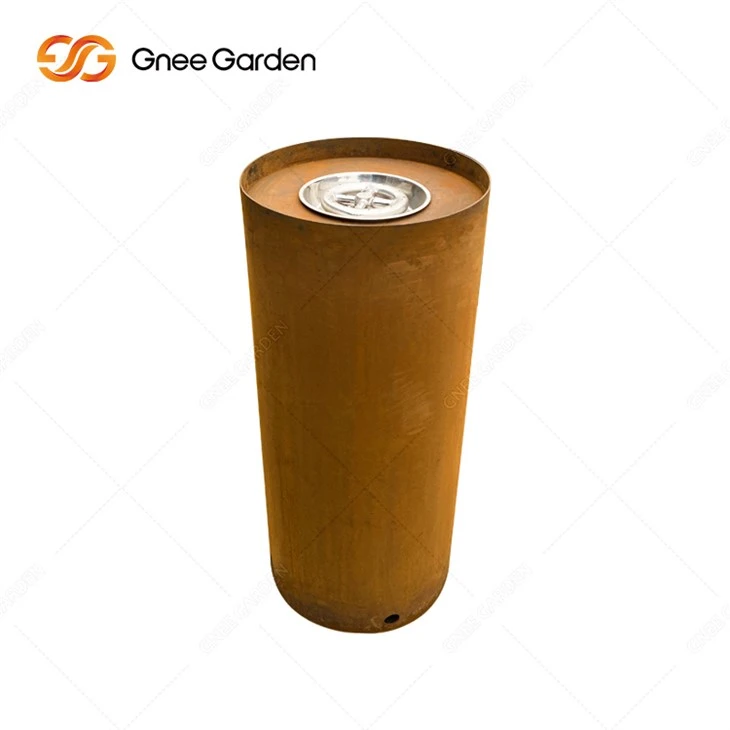 Puutarha metallinen propaanitakka patio Corten Steel Gas Fire Pit