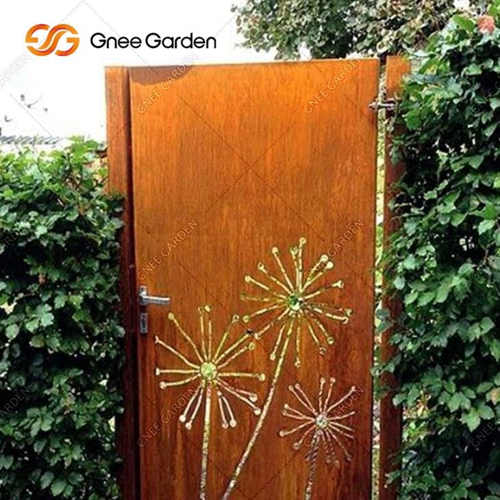 Outdoor Garden Corten Steel Gate Doors