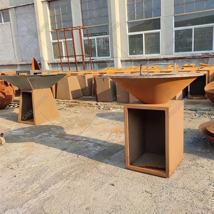 Outdoor Grill Ring 100cm Corten Steel Fire Bowl Barbecue