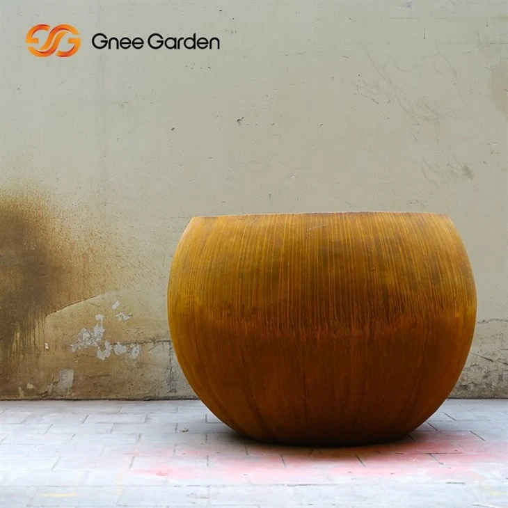 Outdoor Raised Garden Corten Steel Large Planters Rectangular Planter