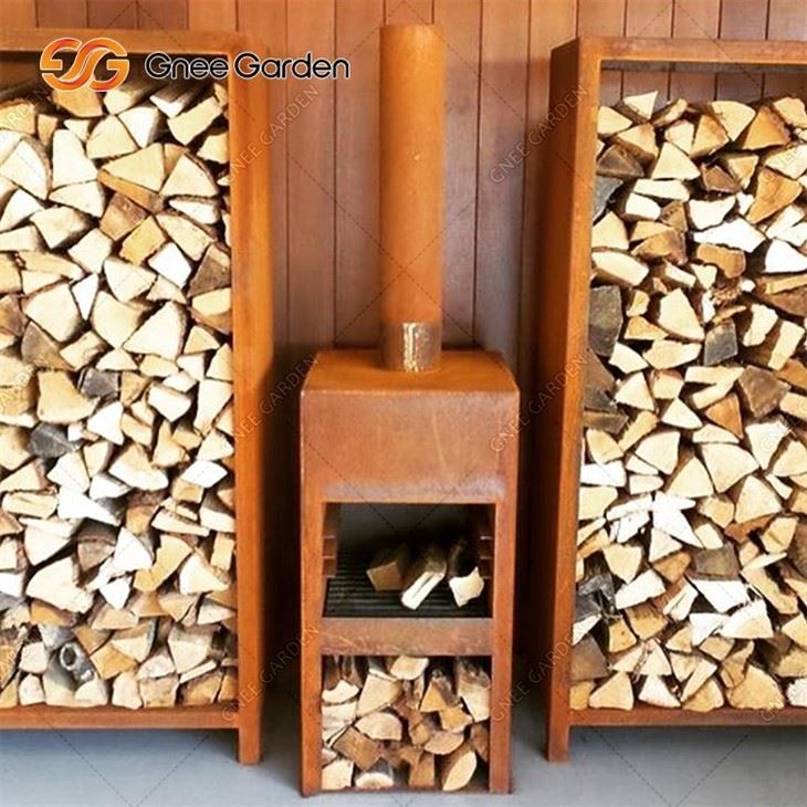 Patio Furniture Decorative Corten Steel Garden Fireplace
