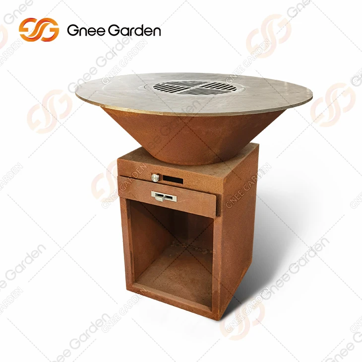 Patio Heavy Duty Corten Steel Fire Pit Bbq Brazier