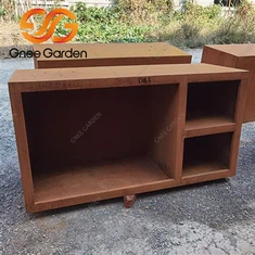 Corten Steel suorakaiteen muotoinen ulkona Fire Pit Grill