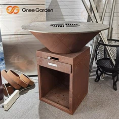 Räätälöi BBQ-tarvike hiilellä paistopizzauuni Corten teräs palokuoppa grilli