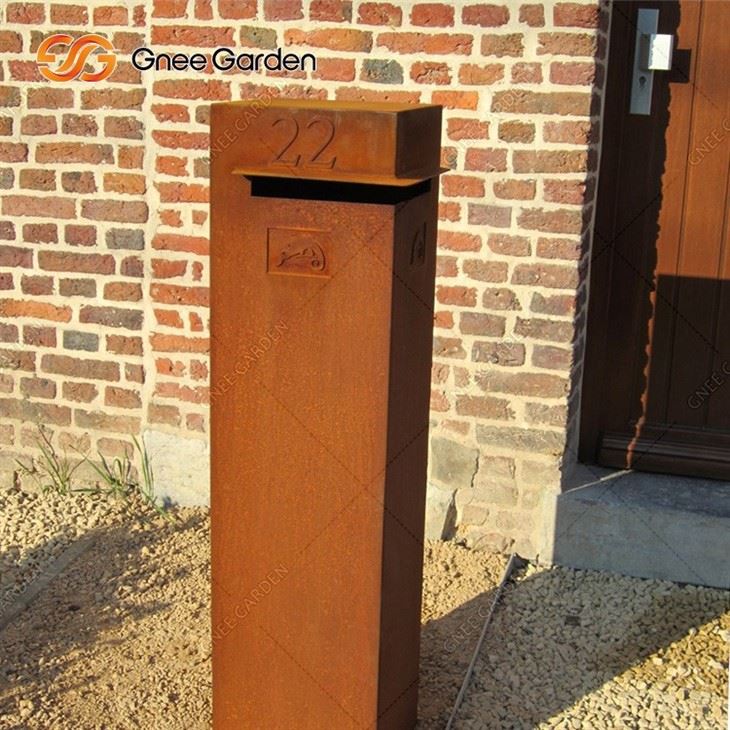 Waterproof Steel Parcel Box Corten Steel Newspaper Mailbox