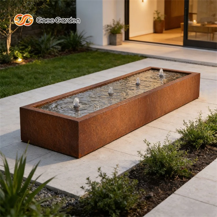 Rectangle Corten Steel Water Fountain Rectangle Corten Steel Water Fountain